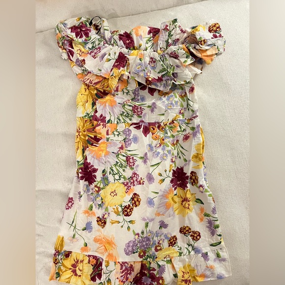 NWT H&M Off The Shoulder Flounce Dress | Women’s Floral Summer | New with Tag - Picture 4 of 8